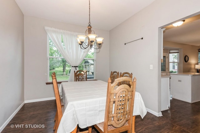 2909 Savannah Dr, Aurora, IL 60502 - dining area featuring a chandelier and dark wood-type flooring