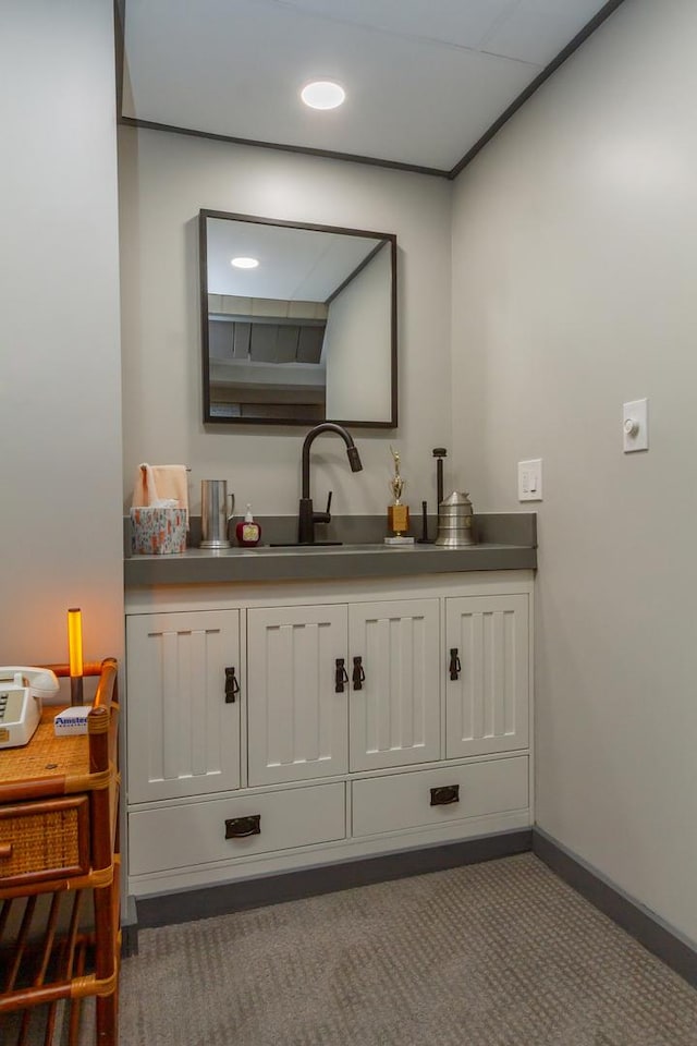 1304 W Whytecliff Rd, Palatine, IL 60067 - bar area with a sink and dark colored carpet