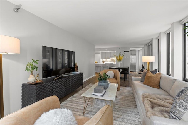 1230 N State Pkwy Unit 7D, Chicago, IL 60610 - living room with wood finished floors and baseboards
