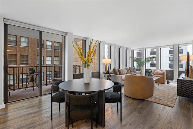 1230 N State Pkwy Unit 7D, Chicago, IL 60610 - dining room with dark wood-style flooring and floor to ceiling windows