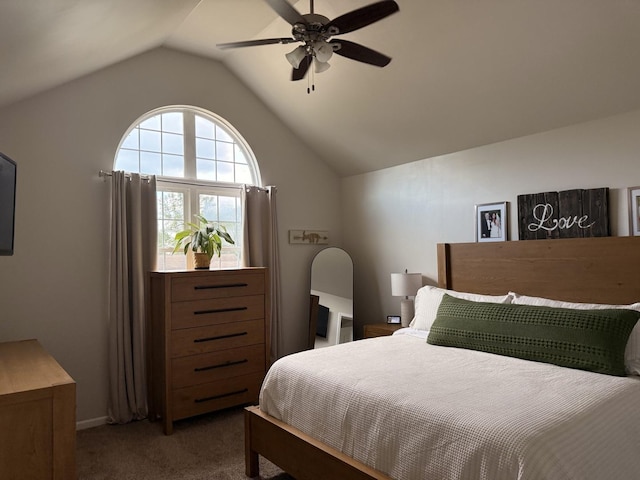 6 Kimberly Dr, Spring Valley, IL 61362 - carpeted bedroom featuring lofted ceiling and ceiling fan