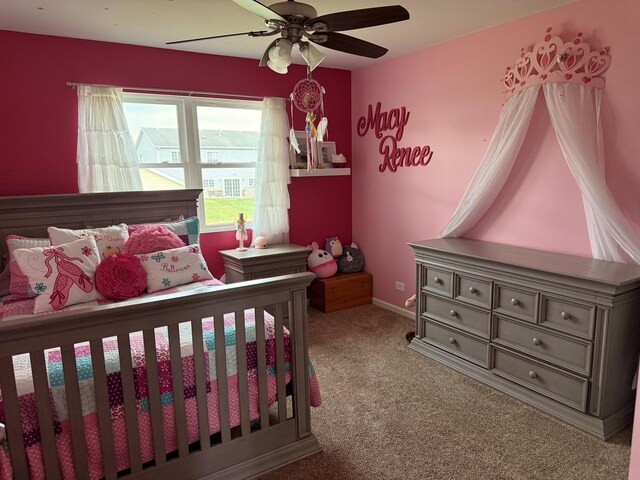6 Kimberly Dr, Spring Valley, IL 61362 - carpeted bedroom with a ceiling fan