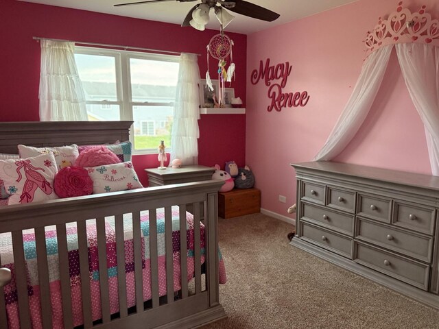 6 Kimberly Dr, Spring Valley, IL 61362 - carpeted bedroom with a ceiling fan and baseboards