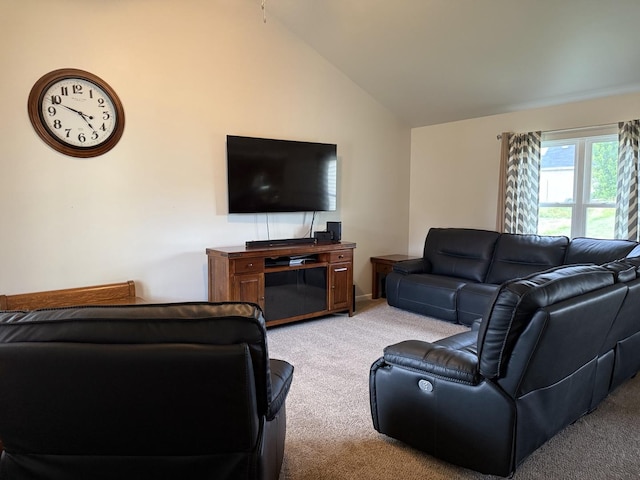 6 Kimberly Dr, Spring Valley, IL 61362 - living room featuring light colored carpet and lofted ceiling