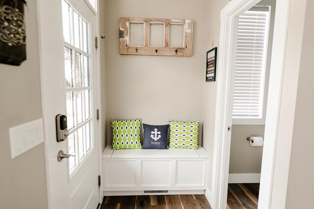 210 Leeward Way, Ottawa, IL 61350 - mudroom featuring dark wood-type flooring and baseboards