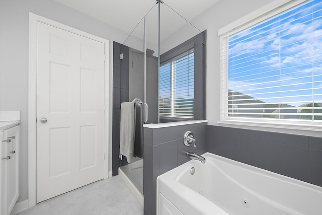 1024 Birchwood Dr, Pingree Grove, IL 60140 - full bathroom with plenty of natural light, a shower stall, and a bath