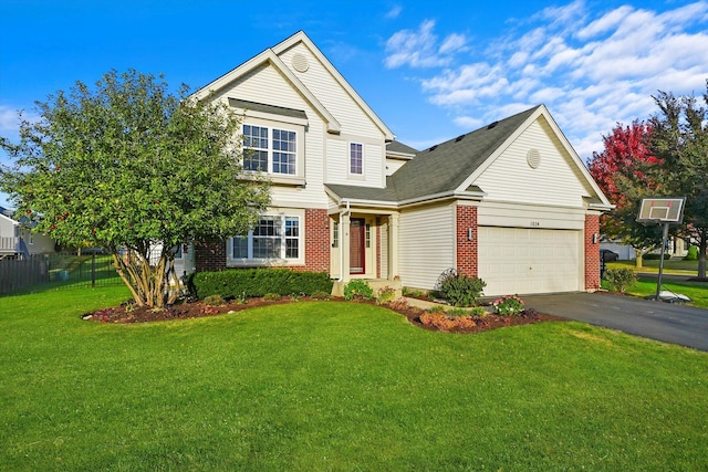 1024 Birchwood Dr, Pingree Grove, IL 60140 - traditional home featuring brick siding, a garage, and driveway
