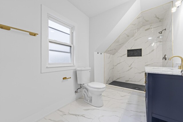 3002 Wesley Ave, Berwyn, IL 60402 - bathroom featuring marble finish flooring, vanity, and a marble finish shower