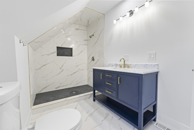 3002 Wesley Ave, Berwyn, IL 60402 - bathroom with marble finish floors, vanity, and a marble finish shower