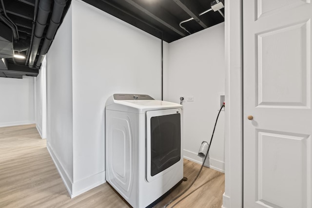 3002 Wesley Ave, Berwyn, IL 60402 - laundry room with washer / clothes dryer and light wood-style floors