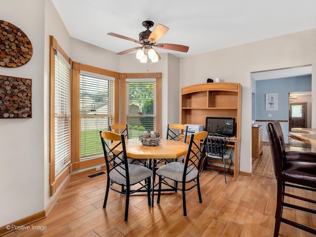6208 Meyer Rd, Woodridge, IL 60517 - dining area featuring light wood finished floors and a ceiling fan