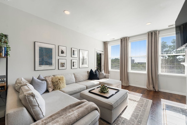 1255 N Orleans Ct Unit 1104, Chicago, IL 60610 - living room with dark wood finished floors and recessed lighting
