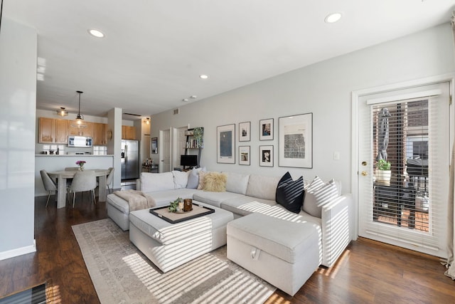 1255 N Orleans Ct Unit 1104, Chicago, IL 60610 - living room with wood finished floors and recessed lighting