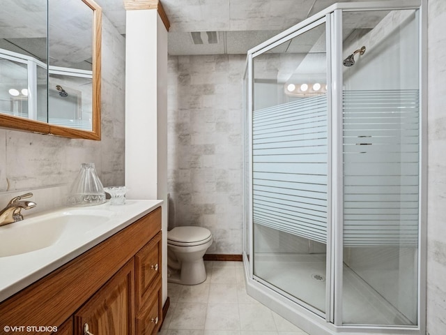627 Williams Way, Vernon Hills, IL 60061 - bathroom featuring vanity, a stall shower, and tile patterned floors