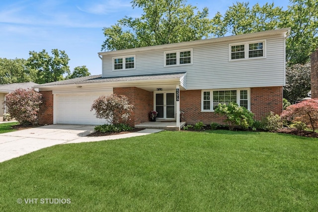 1575 Burning Trl, Wheaton, IL 60189 - traditional-style house featuring brick siding, a garage, driveway, and a front yard