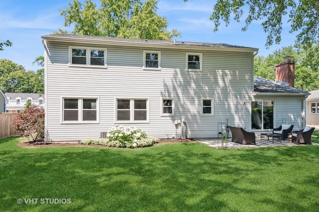 1575 Burning Trl, Wheaton, IL 60189 - back of house featuring a patio area, an outdoor living space, and a chimney