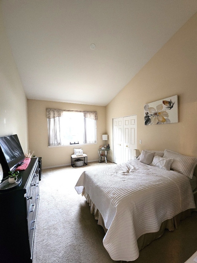 2510 Lorraine Cir, Geneva, IL 60134 - carpeted bedroom featuring vaulted ceiling and a closet