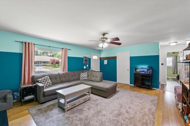 2009 E Michigan Ave, Urbana, IL 61802 - living area featuring plenty of natural light, hardwood / wood-style floors, and ceiling fan