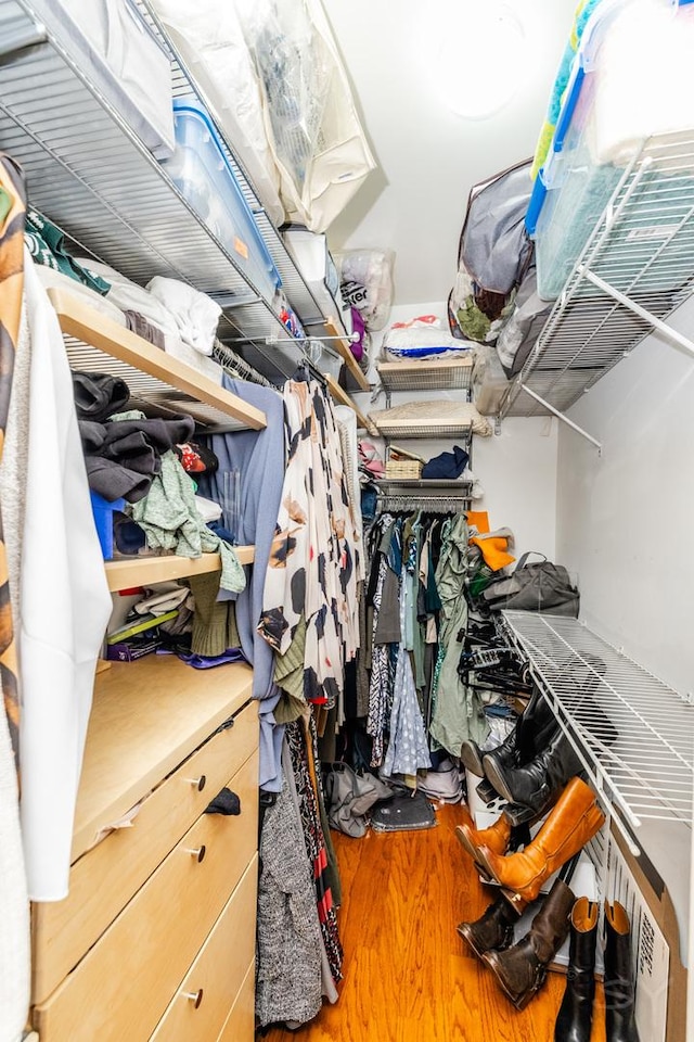 909 W Village Ct, Chicago, IL 60608 - walk in closet featuring wood finished floors