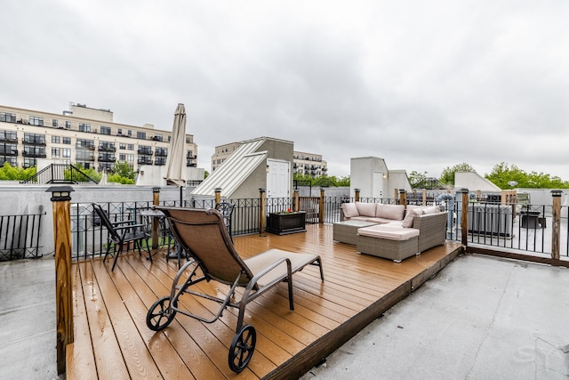 909 W Village Ct, Chicago, IL 60608 - wooden deck with outdoor lounge area