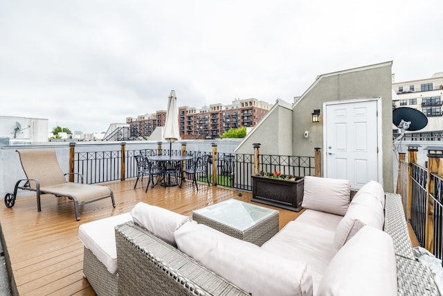 909 W Village Ct, Chicago, IL 60608 - wooden terrace with an outdoor living space and outdoor dining space