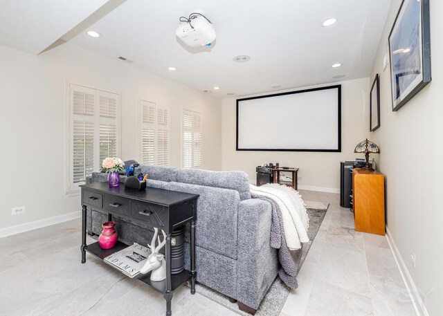 909 W Village Ct, Chicago, IL 60608 - cinema room featuring recessed lighting and light marble finish floors