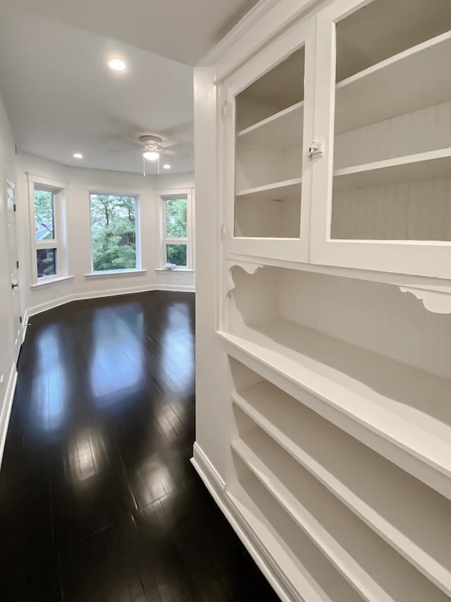 2641 W Thomas St, Chicago, IL 60622 - interior space featuring dark wood-style flooring, recessed lighting, and ceiling fan