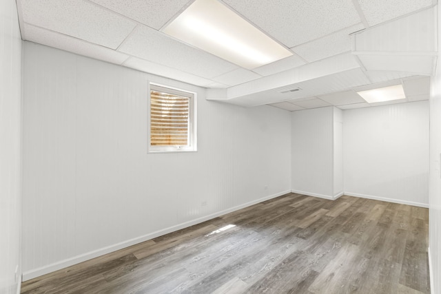 761 Colorado Ct, Carol Stream, IL 60188 - below grade area featuring wood finished floors and a drop ceiling