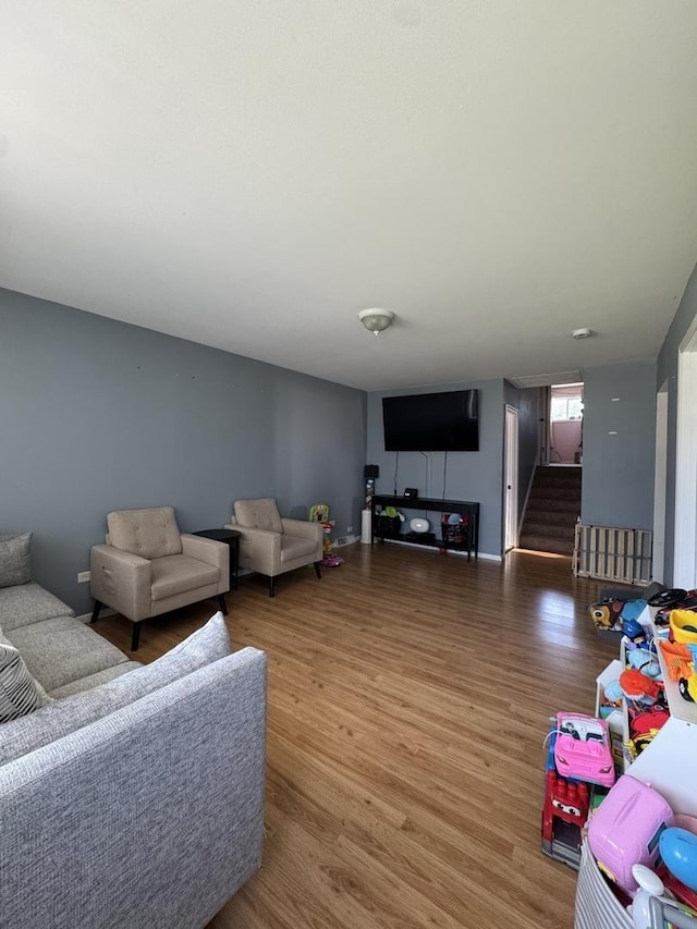 3712 W 121st St, Alsip, IL 60803 - living room featuring stairway and wood finished floors