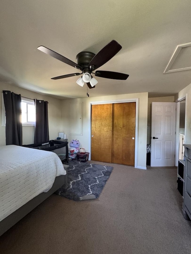3712 W 121st St, Alsip, IL 60803 - carpeted bedroom featuring a closet and ceiling fan