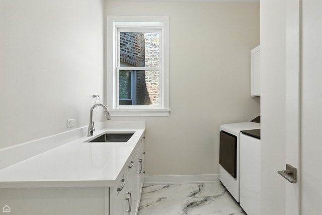 4525 N Artesian Ave, Chicago, IL 60625 - washroom with washer / clothes dryer and light marble finish flooring