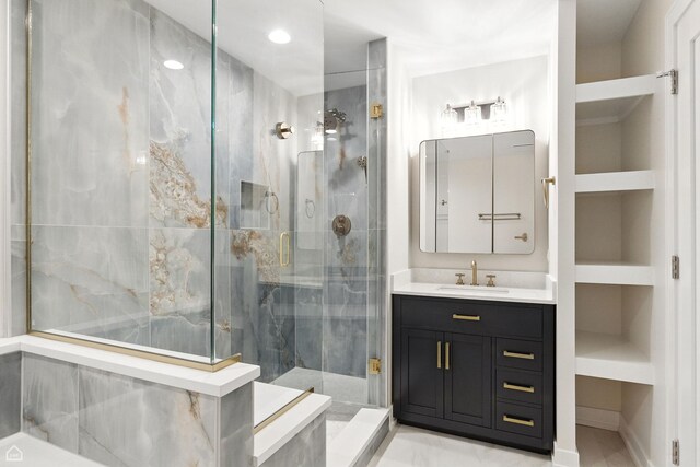 4525 N Artesian Ave, Chicago, IL 60625 - full bathroom with a stall shower and vanity
