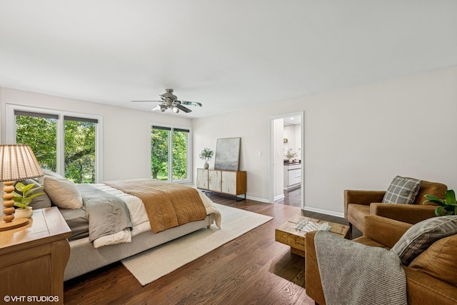 10 N Highview Cir, Hawthorn Woods, IL 60047 - bedroom featuring dark wood finished floors and ceiling fan
