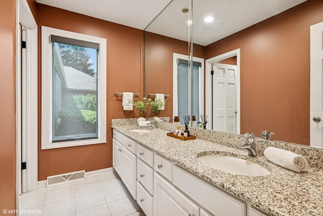 10 N Highview Cir, Hawthorn Woods, IL 60047 - full bathroom with double vanity and tile patterned floors
