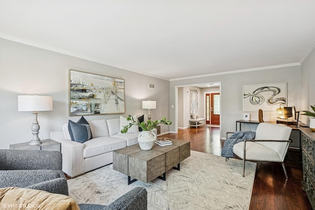 10 N Highview Cir, Hawthorn Woods, IL 60047 - living area with wood finished floors and crown molding