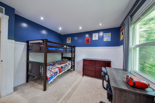 1605 Rita Ave, Saint Charles, IL 60174 - carpeted bedroom with wainscoting, multiple windows, and an office area