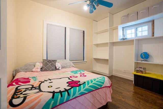 8112 Christie Ave, Lyons, IL 60534 - bedroom with dark wood-style floors and ceiling fan