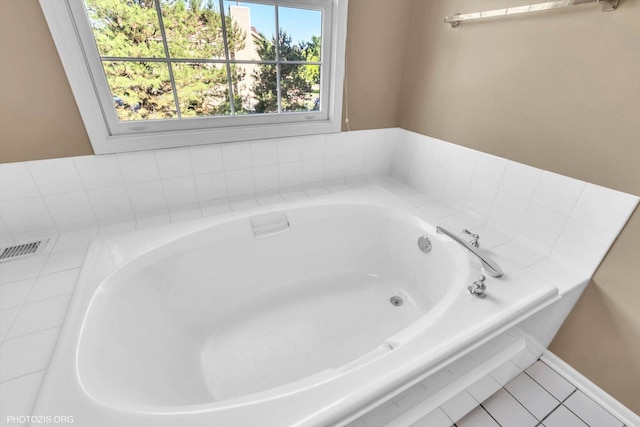1175 Oxford Ct, Lake Zurich, IL 60047 - full bath featuring a garden tub and tile patterned flooring