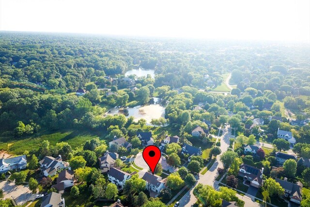 1175 Oxford Ct, Lake Zurich, IL 60047 - aerial view of residential area with a heavily wooded area