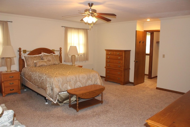 28 Manorhill Dr, Clinton, IL 61727 - bedroom with carpet flooring, crown molding, and ceiling fan