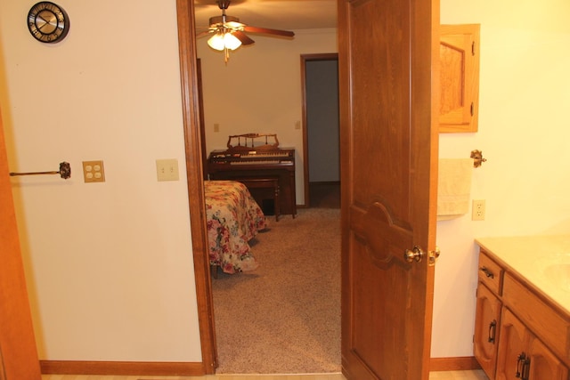 28 Manorhill Dr, Clinton, IL 61727 - bathroom with vanity and a ceiling fan
