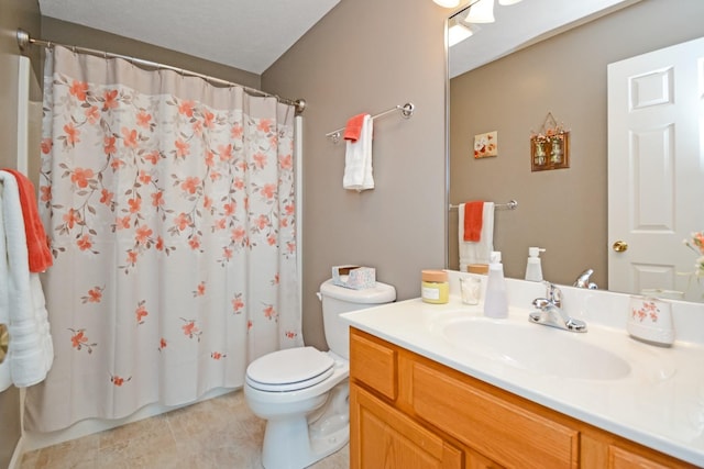 3115 Sable Oaks Rd, Bloomington, IL 61704 - bathroom featuring vanity, a shower with shower curtain, and tile patterned flooring