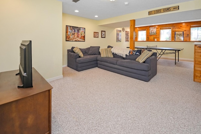 3115 Sable Oaks Rd, Bloomington, IL 61704 - living room featuring carpet floors and recessed lighting