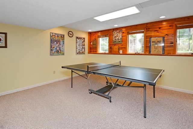 3115 Sable Oaks Rd, Bloomington, IL 61704 - recreation room featuring carpet, recessed lighting, and plenty of natural light