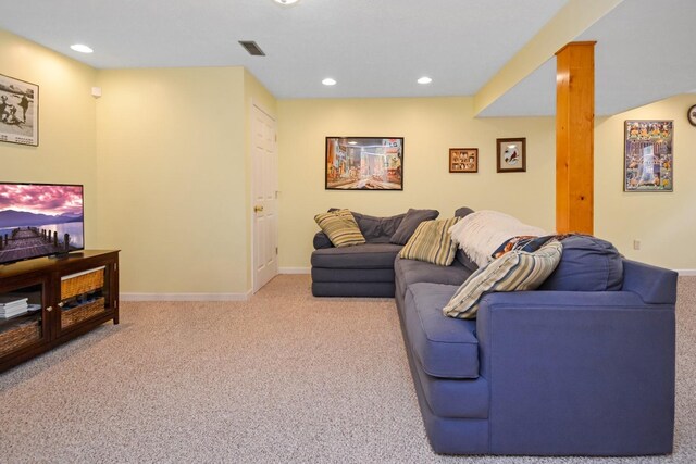 3115 Sable Oaks Rd, Bloomington, IL 61704 - carpeted living room featuring recessed lighting and baseboards