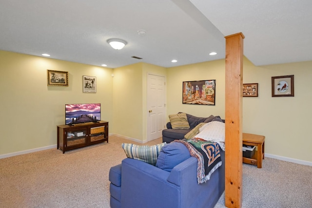 3115 Sable Oaks Rd, Bloomington, IL 61704 - living area featuring carpet flooring and recessed lighting