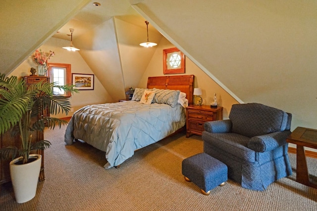 9 Harwood Pl, Bloomington, IL 61701 - bedroom featuring carpet flooring and lofted ceiling