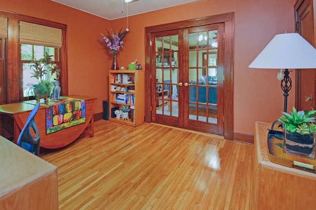9 Harwood Pl, Bloomington, IL 61701 - living area featuring french doors and wood finished floors