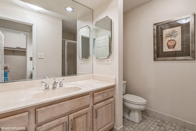 250 Old Oak Dr Unit 275, Buffalo Grove, IL 60089 - bathroom with vanity, tile patterned floors, and a stall shower