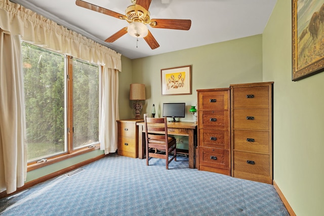 1304 Sheffield Ct, Carol Stream, IL 60188 - office with carpet floors and ceiling fan